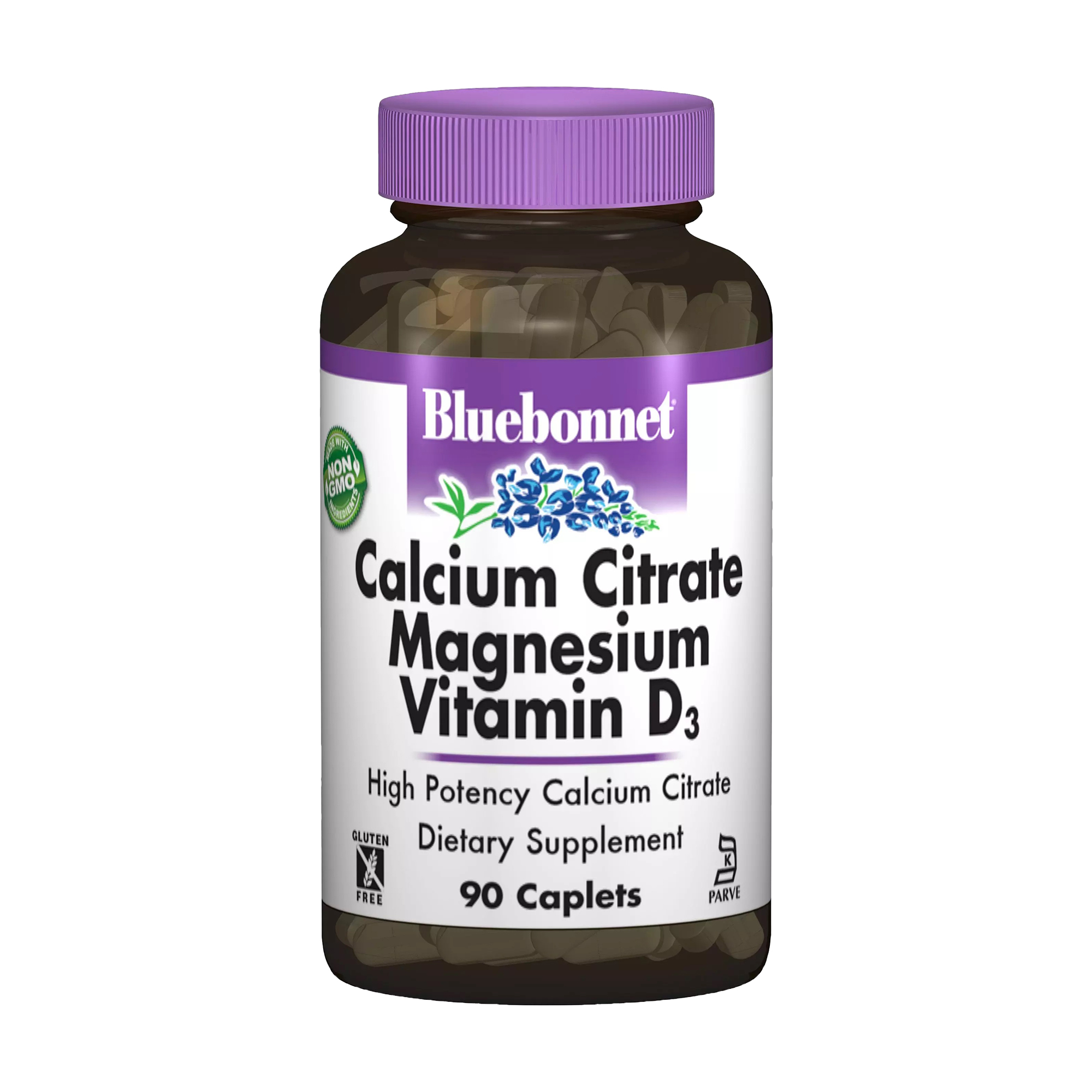 Цитрат кальцію, магній та вітаміном Д3 Bluebonnet Nutrition Calcium Citrate, Magnesium With Vitamin D3, 90 каплет